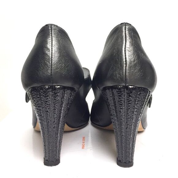 GIUSEPPE ZANOTTI Peep Toe Mary Jane Metallic Heels Silver Grey 7 - Picture 5 of 9